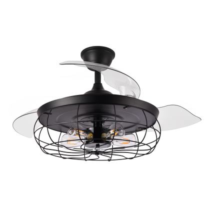 Ventilador de techo aspas retráctiles estilo VINTAGE